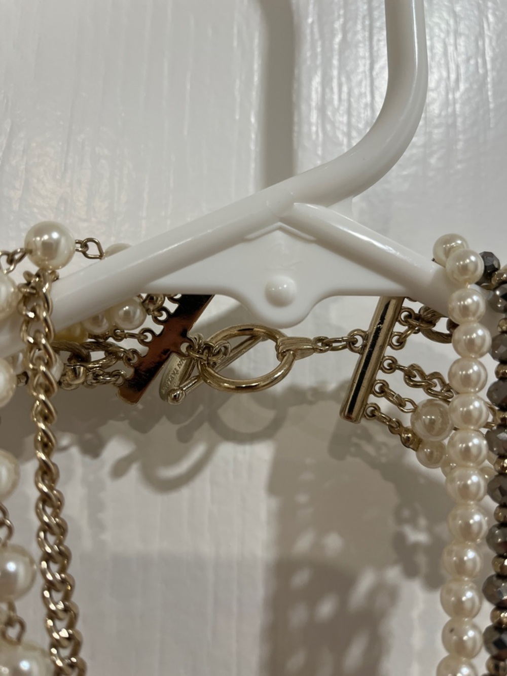 Multi-Strand Pearl and Chain Statement Necklace - Ivory and Gold ann Taylor - Picture 3 of 3